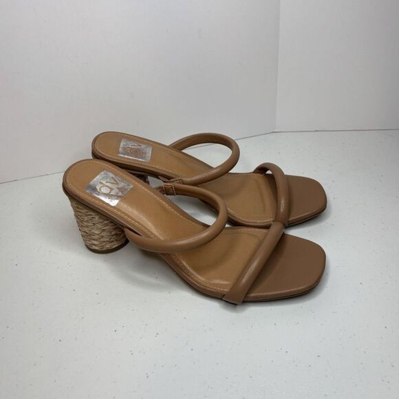 Dolce Vita Merrick Tan Vegan Leather Block Heel Platforms Womens Espadrille - Picture 5 of 9